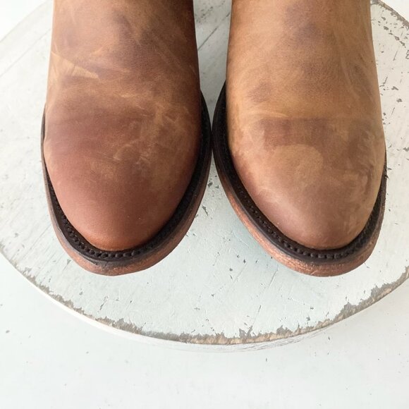 Lane PLAIN JANE  Womens Cowboy Boots 8 Brown Cowgirl Western Mid Calf Tall Zip - Picture 6 of 11